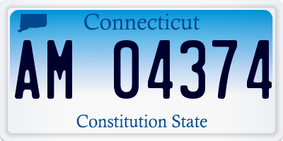 CT license plate AM04374