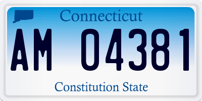 CT license plate AM04381
