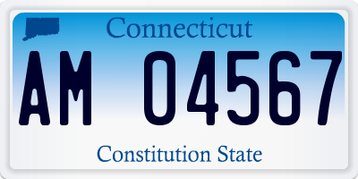 CT license plate AM04567