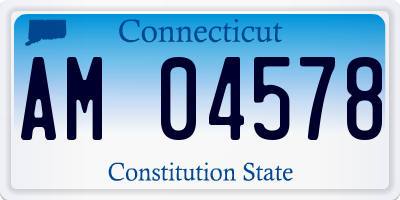 CT license plate AM04578