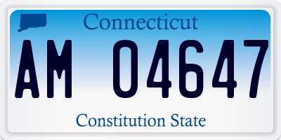 CT license plate AM04647