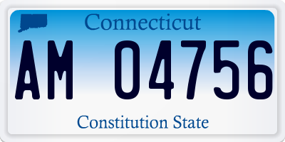 CT license plate AM04756