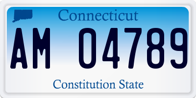 CT license plate AM04789
