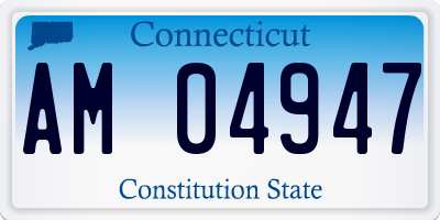CT license plate AM04947