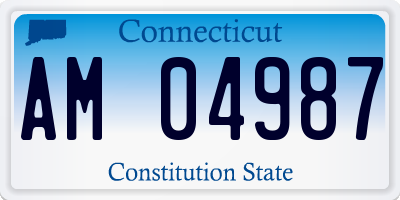 CT license plate AM04987