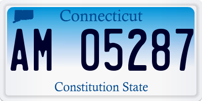CT license plate AM05287