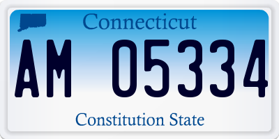 CT license plate AM05334