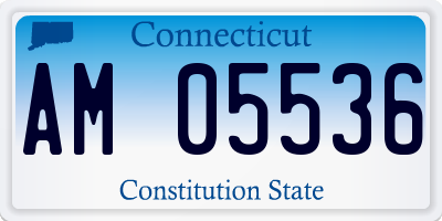 CT license plate AM05536