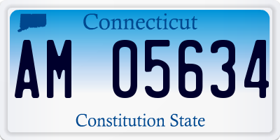 CT license plate AM05634