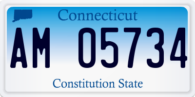 CT license plate AM05734