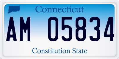 CT license plate AM05834