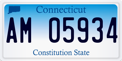 CT license plate AM05934