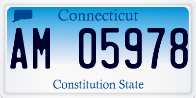 CT license plate AM05978