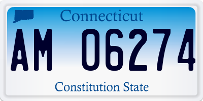 CT license plate AM06274