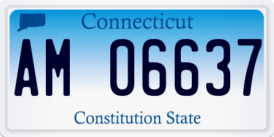 CT license plate AM06637