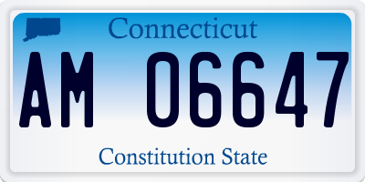 CT license plate AM06647