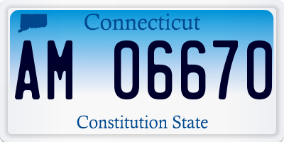 CT license plate AM06670