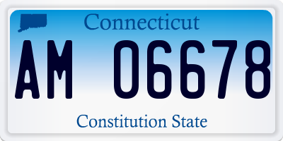CT license plate AM06678
