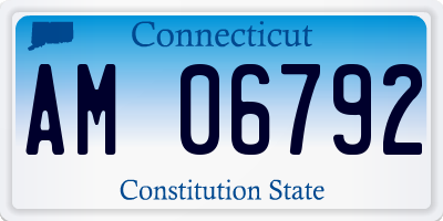 CT license plate AM06792