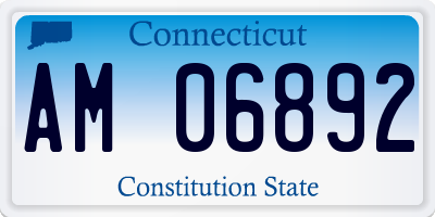 CT license plate AM06892