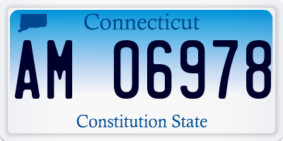 CT license plate AM06978