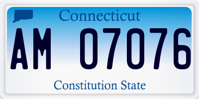 CT license plate AM07076