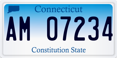 CT license plate AM07234