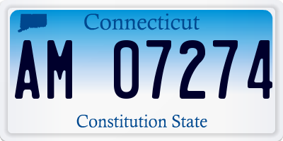 CT license plate AM07274