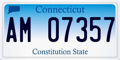 CT license plate AM07357