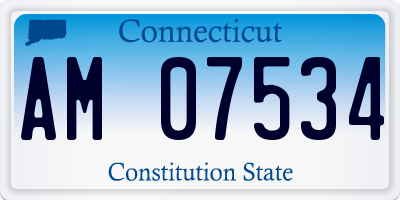 CT license plate AM07534