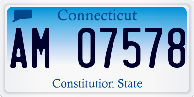 CT license plate AM07578