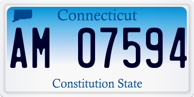 CT license plate AM07594