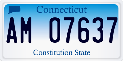 CT license plate AM07637