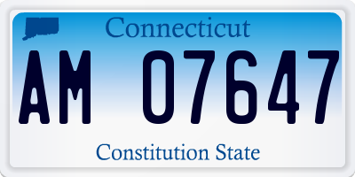 CT license plate AM07647