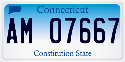 CT license plate AM07667