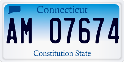 CT license plate AM07674