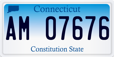 CT license plate AM07676