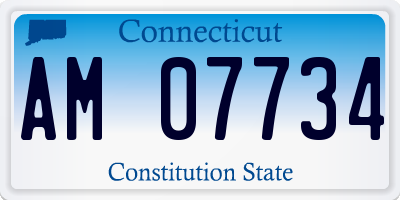 CT license plate AM07734
