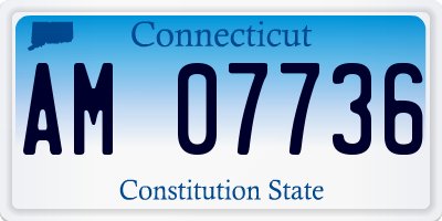 CT license plate AM07736
