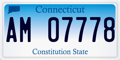 CT license plate AM07778