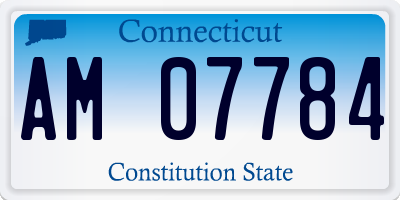 CT license plate AM07784