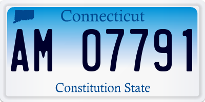 CT license plate AM07791