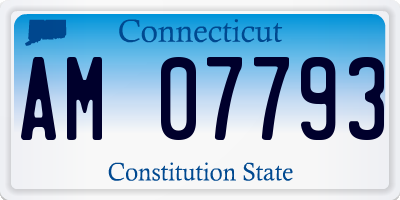 CT license plate AM07793