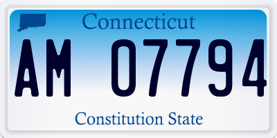 CT license plate AM07794