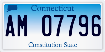 CT license plate AM07796