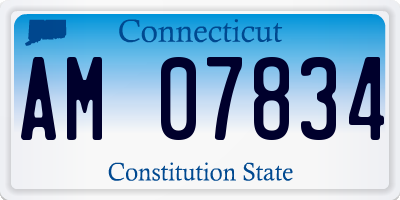 CT license plate AM07834
