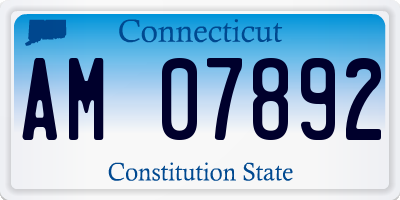 CT license plate AM07892