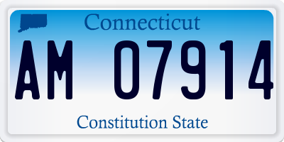 CT license plate AM07914