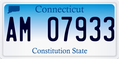 CT license plate AM07933