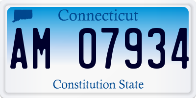 CT license plate AM07934